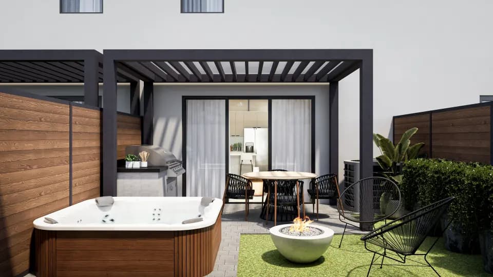Private garden with spa